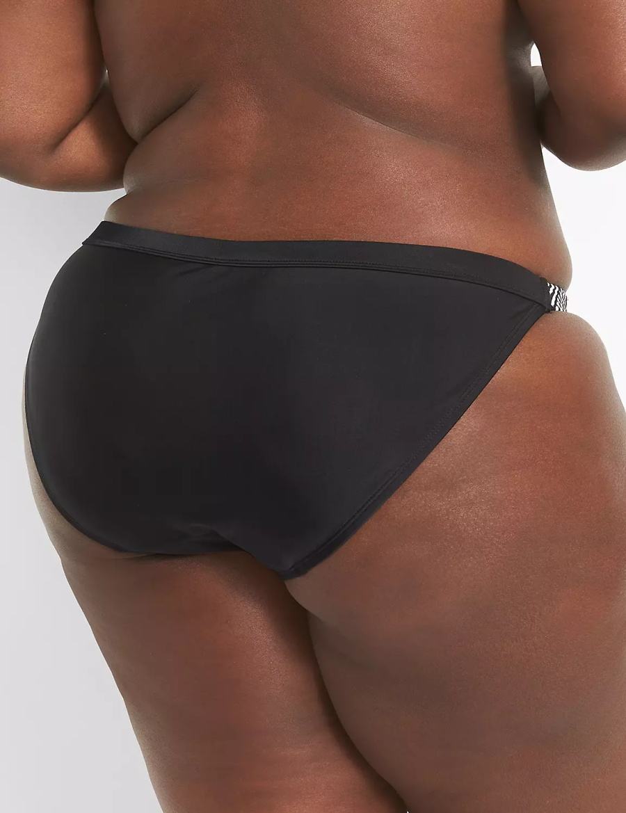 Black Lane Bryant String Women Bikini Bottom | VOI7029NN