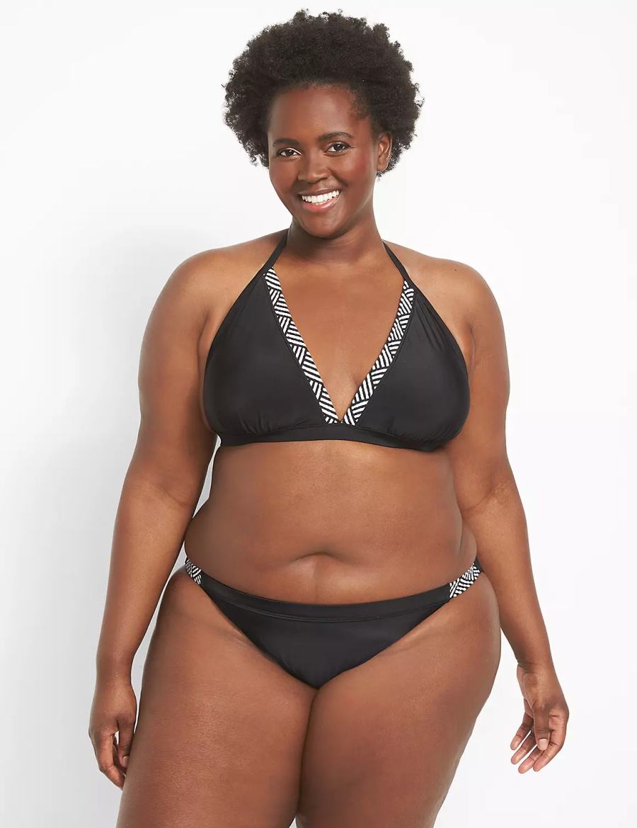 Black Lane Bryant String Women Bikini Bottom | VOI7029NN