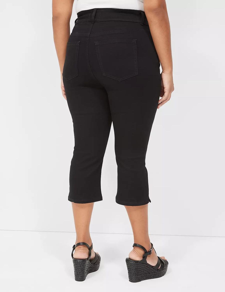 Black Lane Bryant Tighter Tummy Fit High-Rise Pedal Women Jeans | TNA1173EU