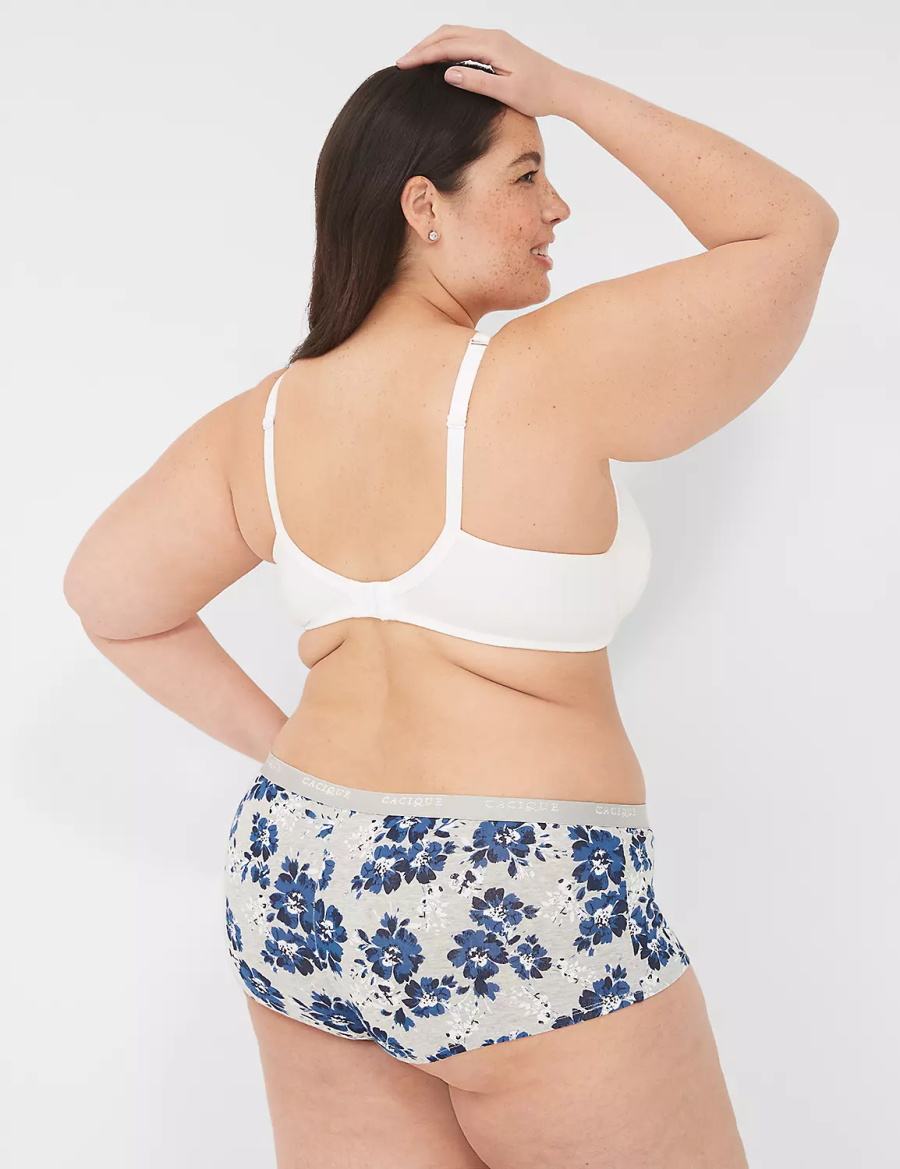 Blue Grey Lane Bryant Cotton Boyshort Women Briefs | BNY8920YO