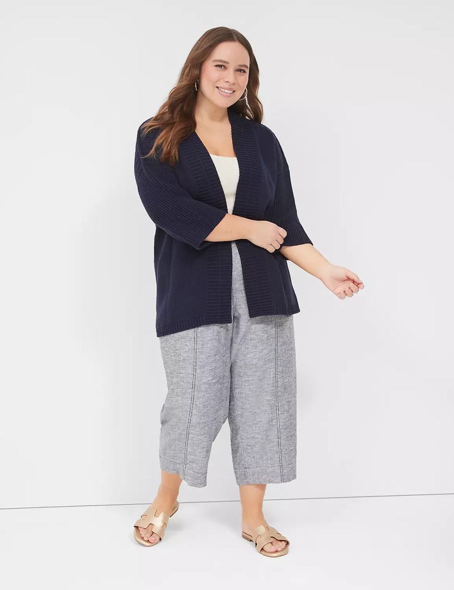 Blue Lane Bryant 3/4-Sleeve Open-Front Shrug Women Sweaters | UZJ43100AE