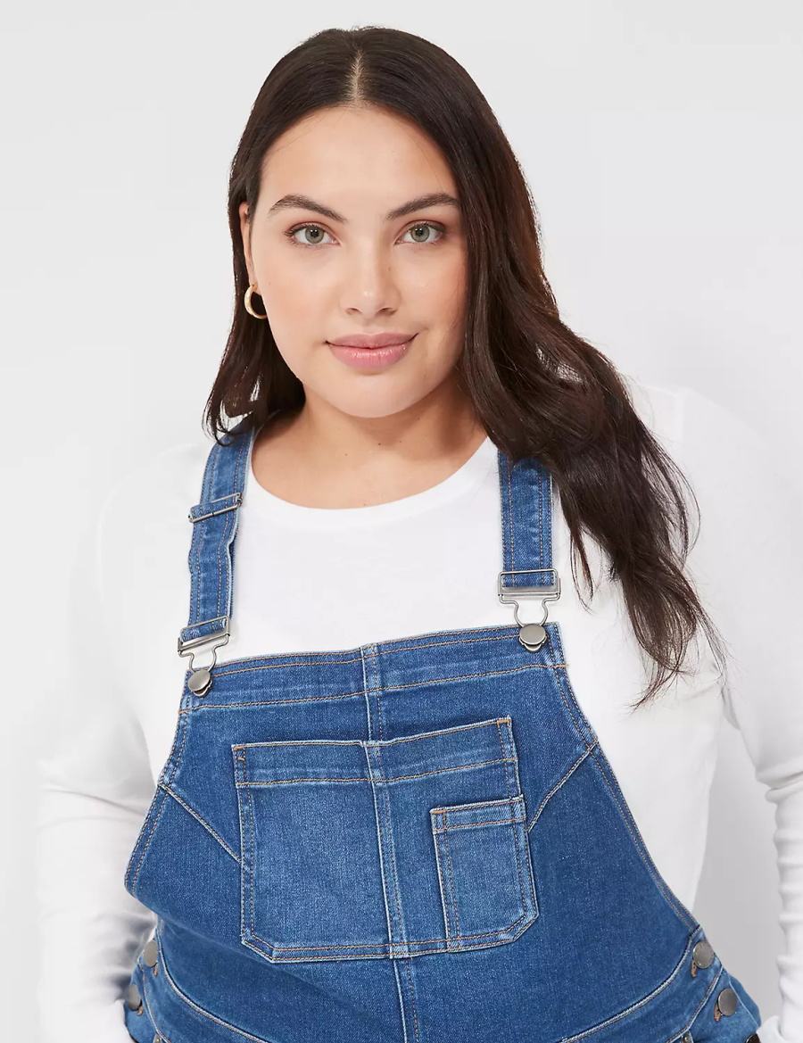 Blue Lane Bryant Authentic Straight Leg Denim Women Overall | VTI2093HU