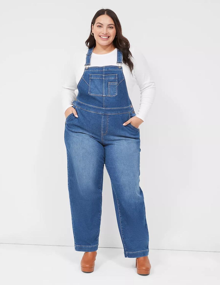 Blue Lane Bryant Authentic Straight Leg Denim Women Overall | VTI2093HU