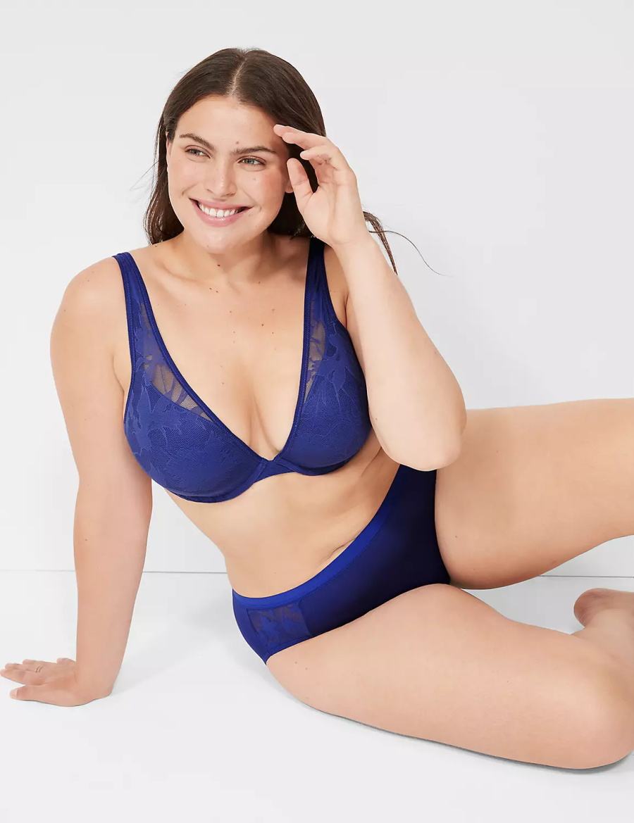 Blue Lane Bryant Boost Plunge With Lace Women Bralettes | PNB2972MJ