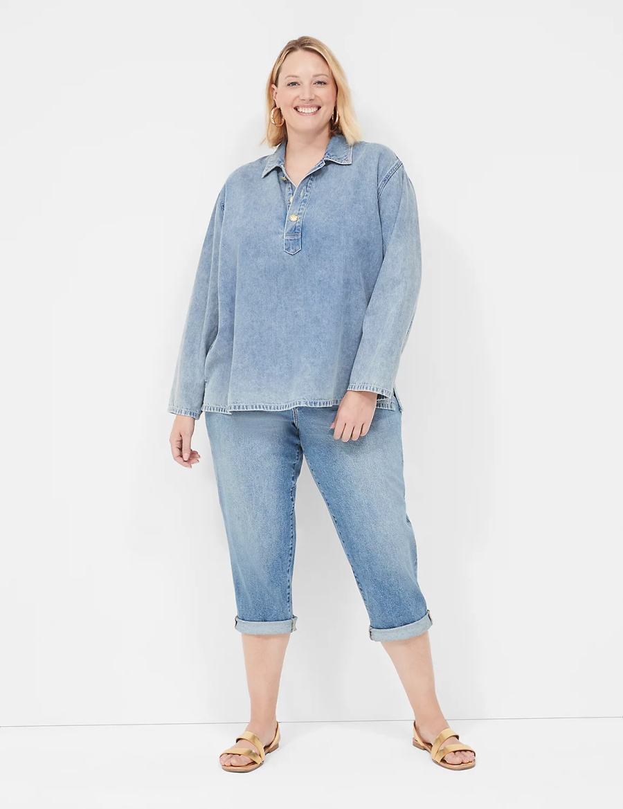 Blue Lane Bryant Boyfriend Fit Capri Women Jeans | BZM4019MO