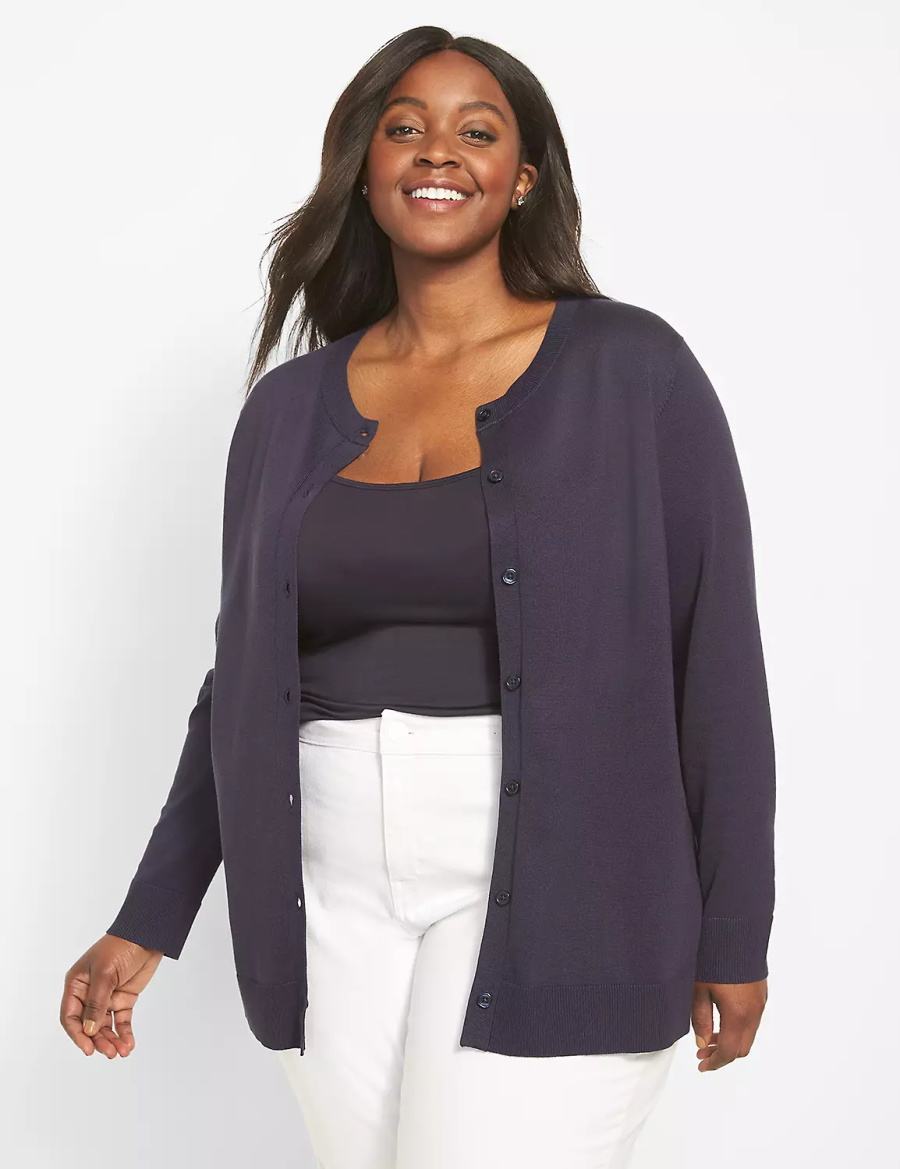 Blue Lane Bryant Button-Front Women Cardigan | KSR282MT