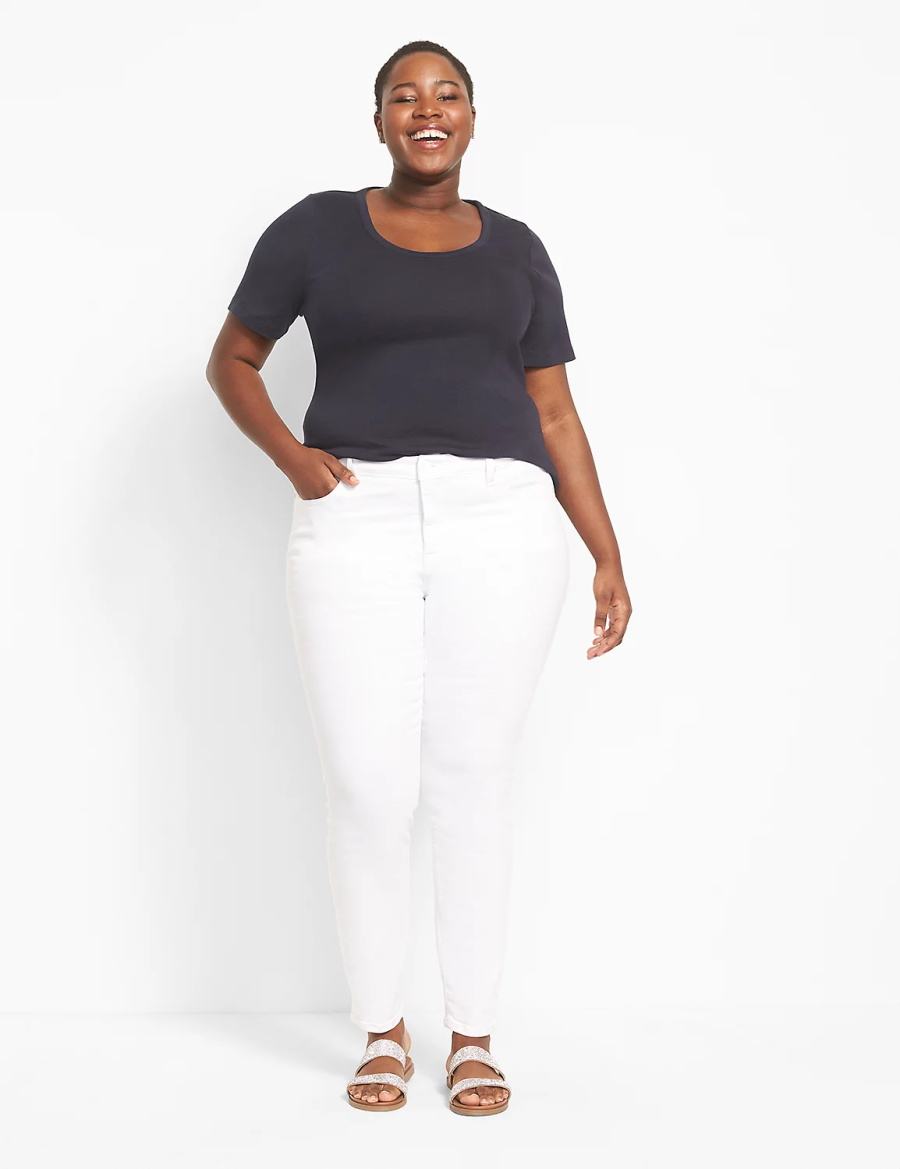 Blue Lane Bryant Classic Perfect Sleeve Scoop-Neck Tee Women T Shirts | IXK6865LJ