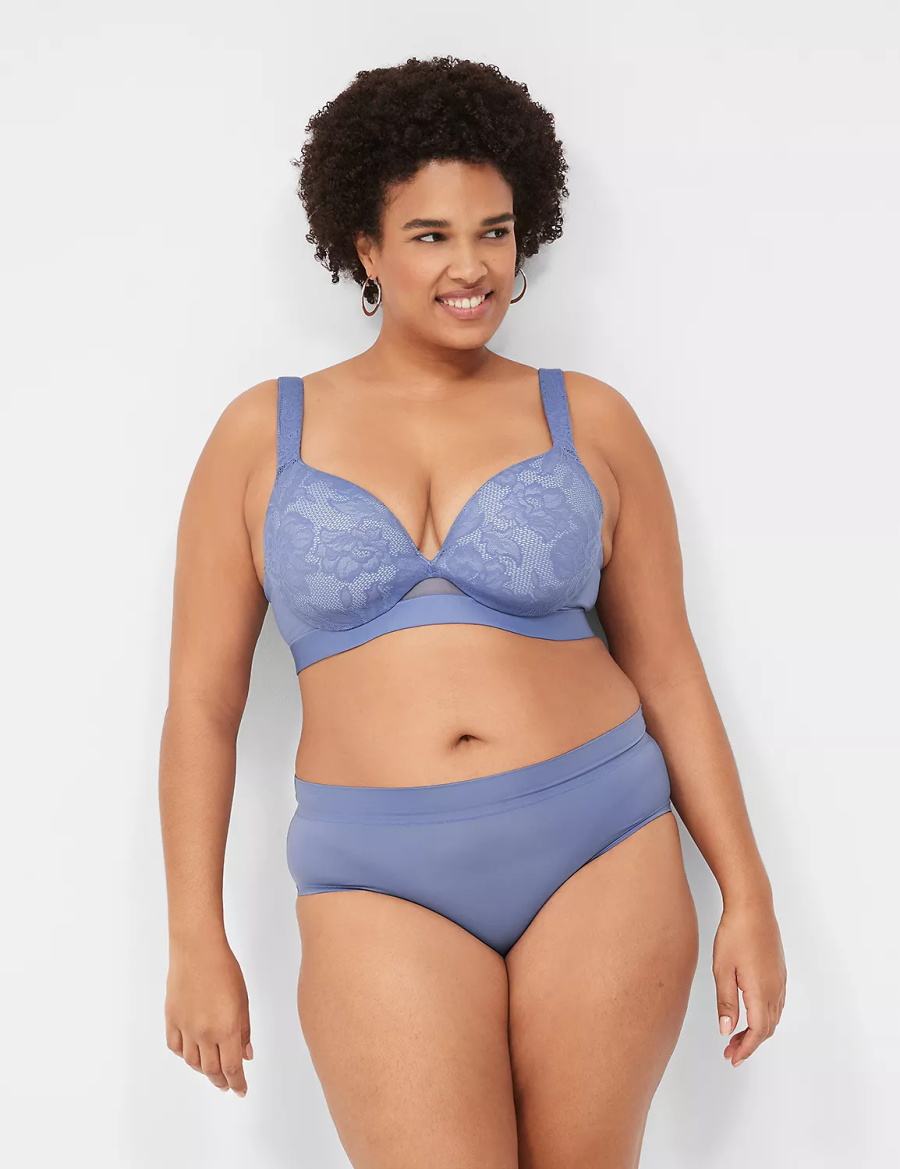 Blue Lane Bryant Comfort Bliss Lightly Lined Plunge Women Bralettes | WYO6634BT