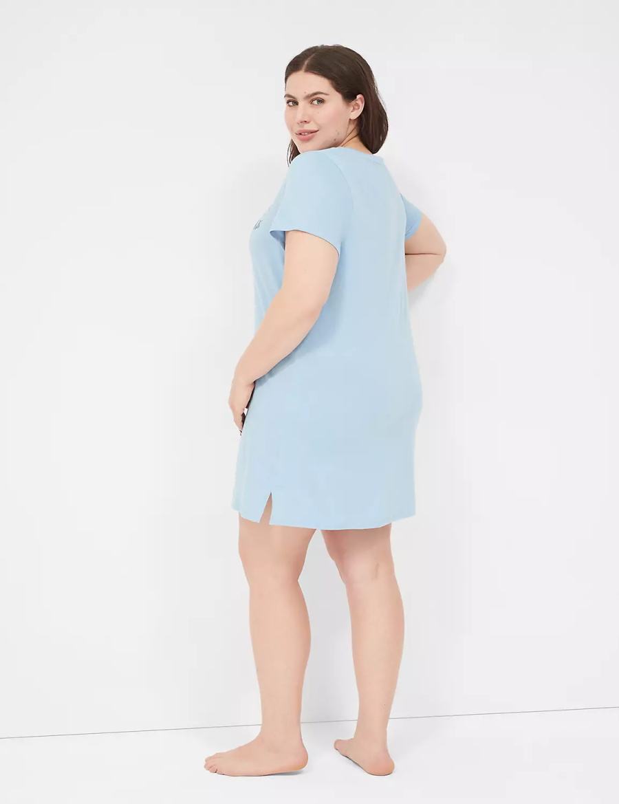 Blue Lane Bryant Comfy Cotton Sleepshirt Women T Shirts | UKG2240XZ