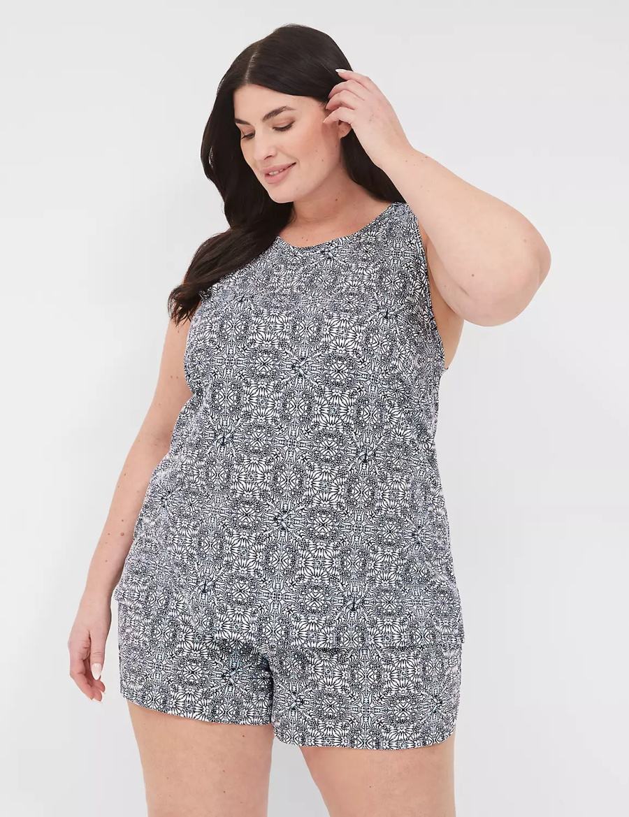 Blue Lane Bryant Comfy Cotton Tank & Short PJ Set Women Pajamas | YKW4617XM