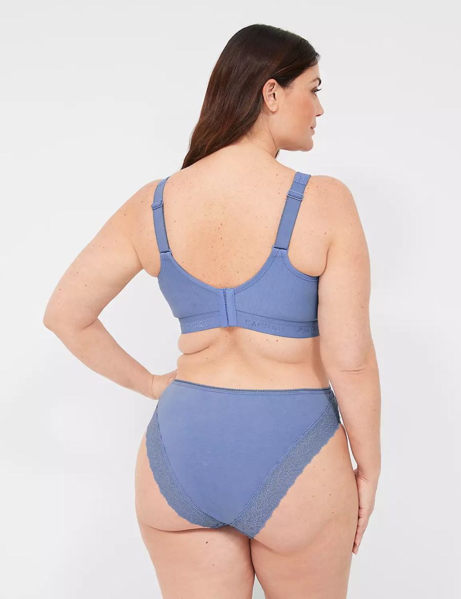 Blue Lane Bryant Cotton French With Stretch Lace Back Women Briefs | CQS9497HW