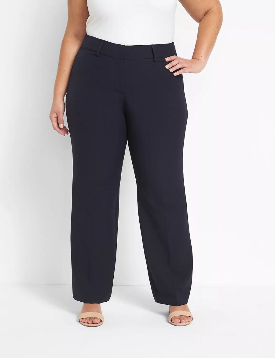 Blue Lane Bryant Curvy Fit Perfect Drape Straight Women Pants | QZU25IB