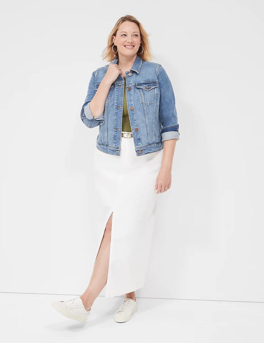 Blue Lane Bryant Denim Women Jackets | SVK815WL