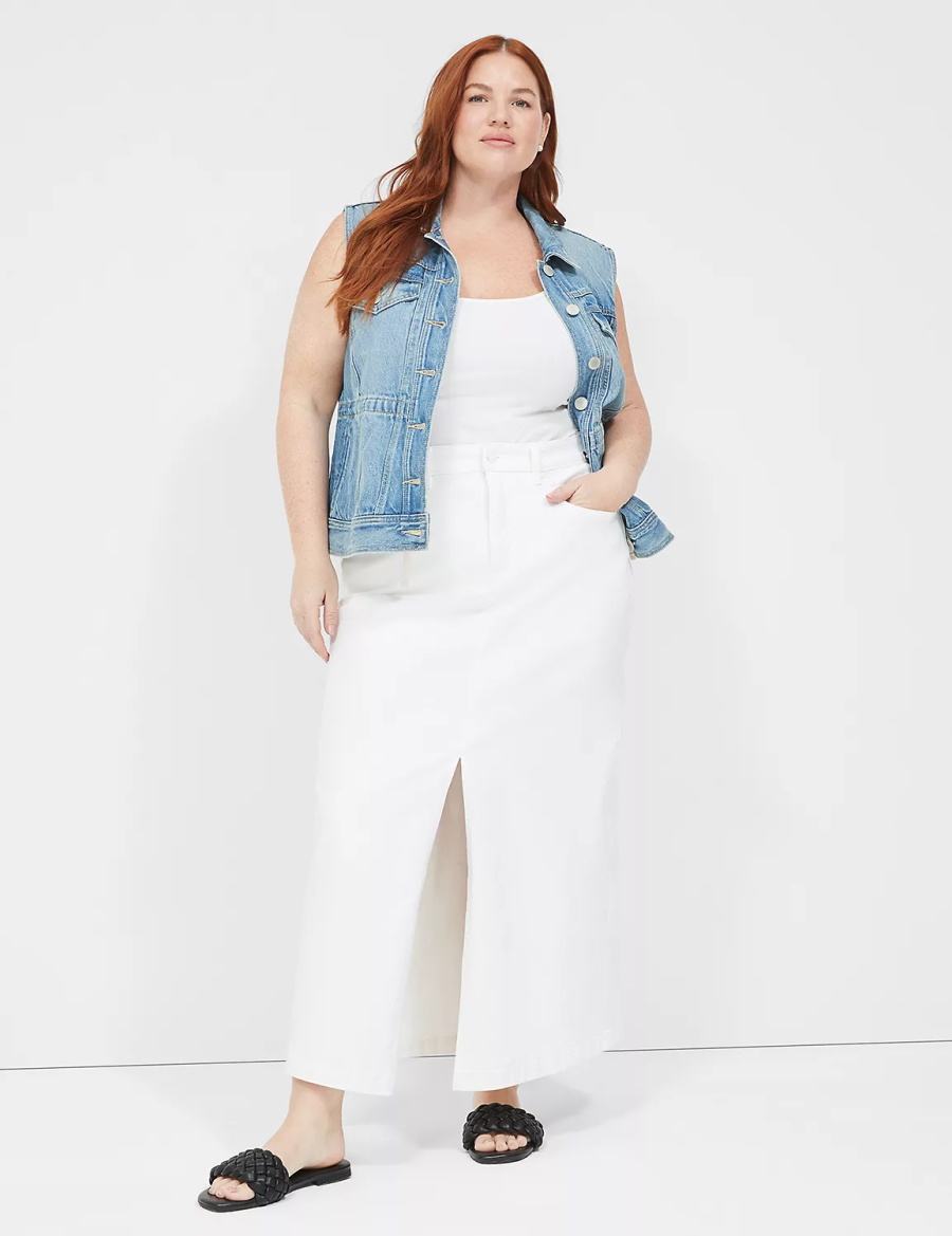 Blue Lane Bryant Denim Women Vest | KGJ5235OC