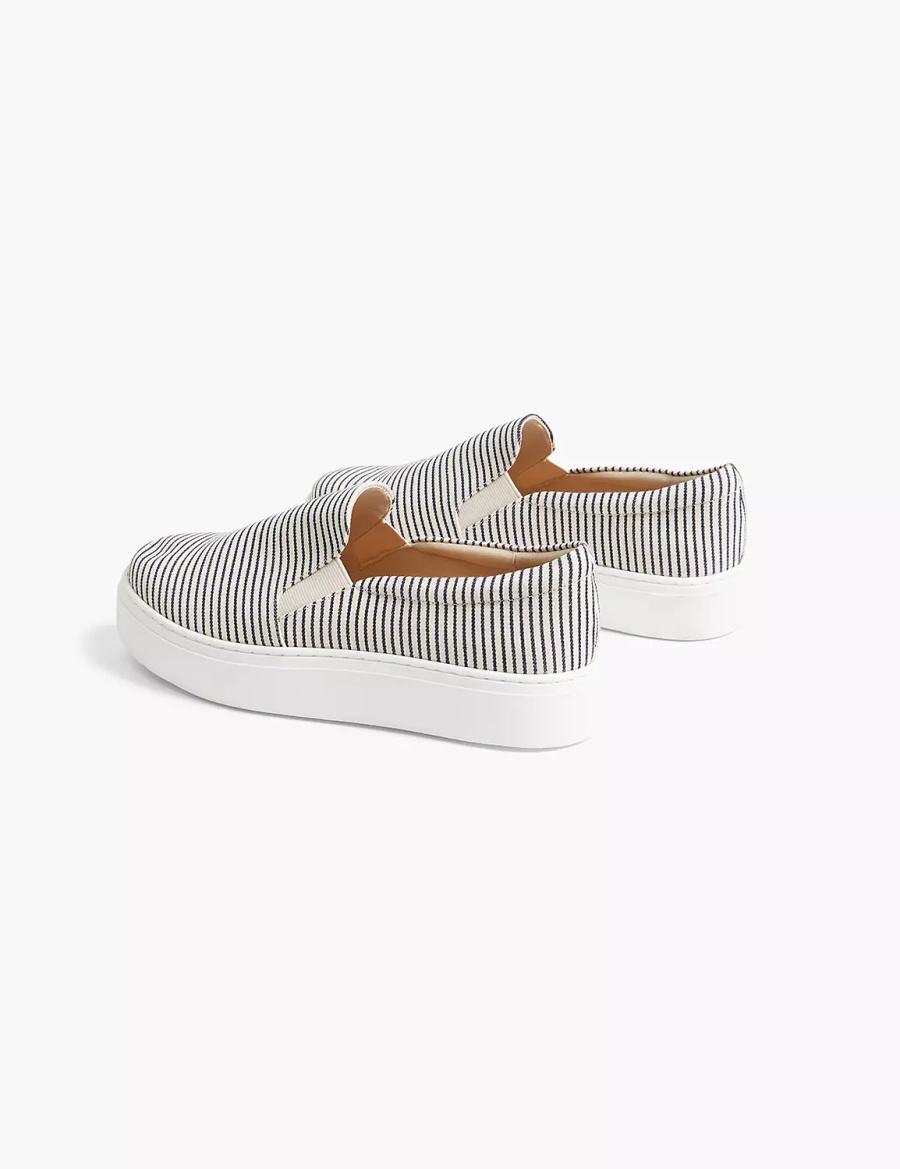 Blue Lane Bryant Dream Cloud Striped Slip-On Platform Women Sneakers | RIV476JJ