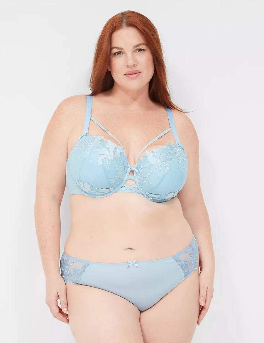 Blue Lane Bryant Embroidered Boost Women Balconette Bra | IWH1993GE