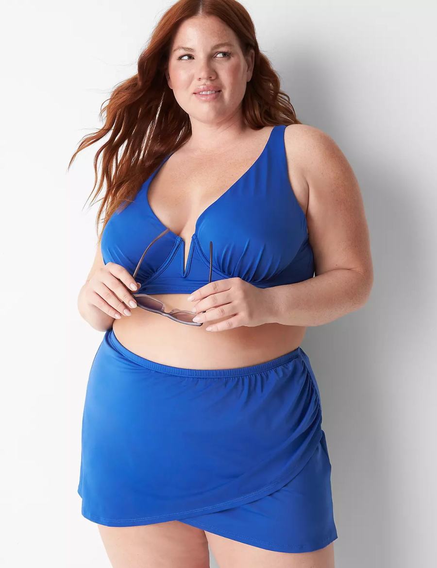 Blue Lane Bryant Faux-Wrap Swim Women Skirts | ACV6929MZ