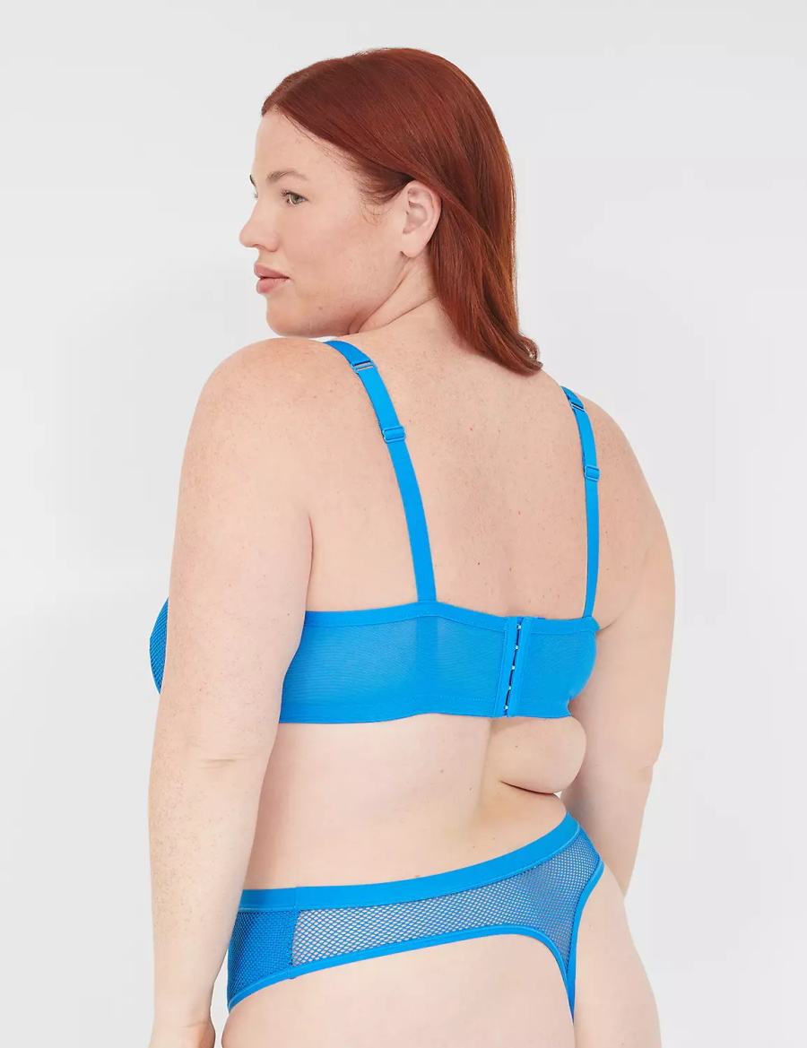 Blue Lane Bryant Fishnet Rocker-Wire Bandeau Women Unlined Bra | ZWK6599HU