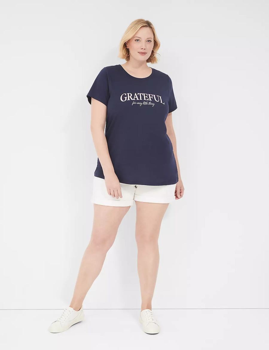 Blue Lane Bryant Grateful Graphic Tee Women T Shirts | OKN7020QW