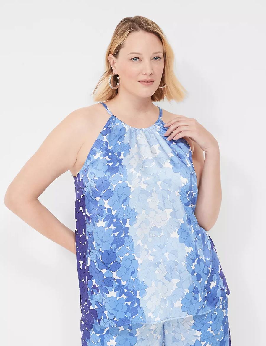 Blue Lane Bryant Halter-Neck Top Women Tank Top | HTJ6647AB