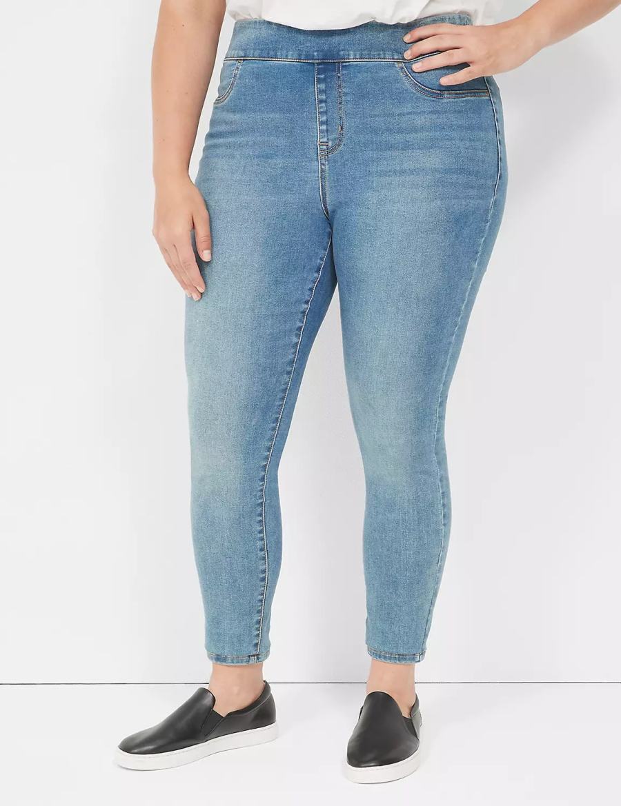 Blue Lane Bryant High-Rise Sateen Pull-On Women Jeggings | RHE8375VT