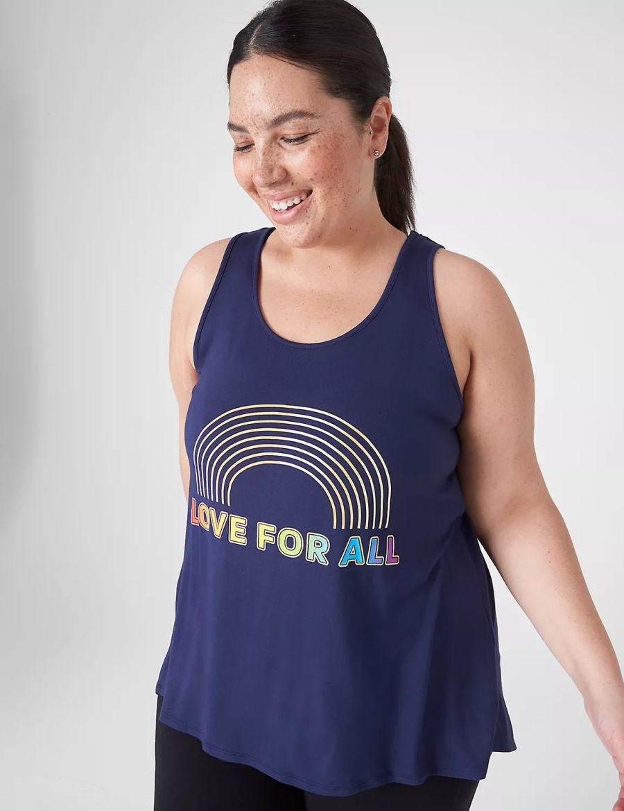 Blue Lane Bryant LIVI Pride Cut-Out Back Women Tank Top | GVV757RQ