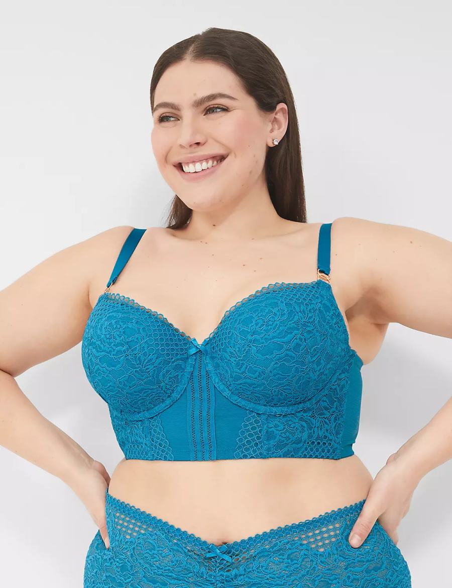 Blue Lane Bryant Lace Longline Boost Women Balconette Bra | XFF7657HJ