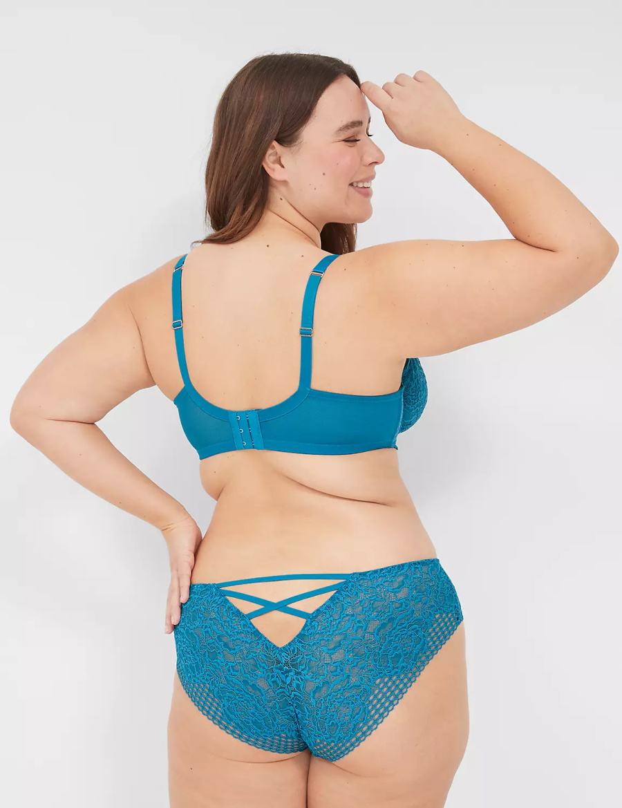 Blue Lane Bryant Lace Unlined Women Balconette Bra | UAU9981OZ