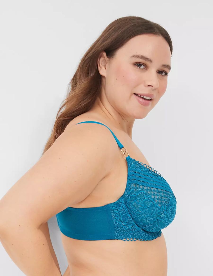 Blue Lane Bryant Lace Unlined Women Balconette Bra | UAU9981OZ