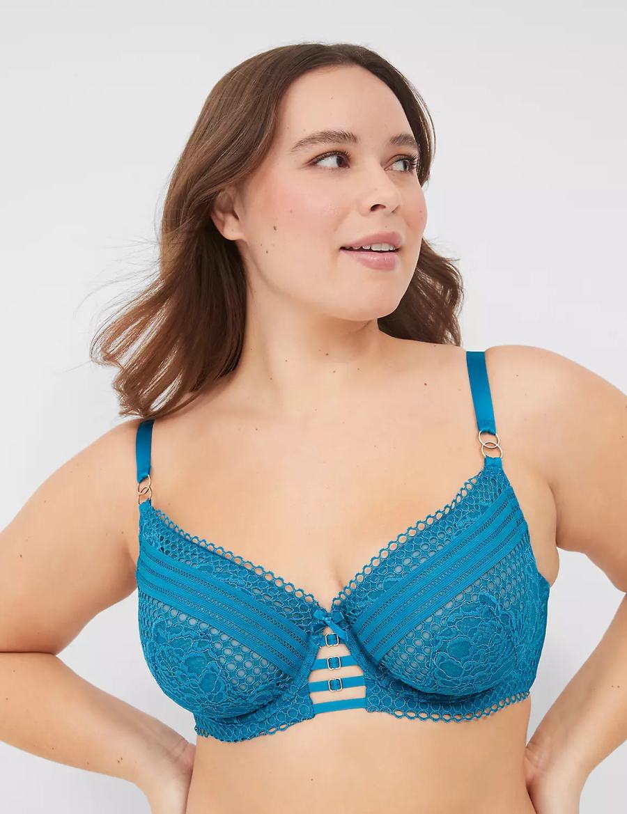 Blue Lane Bryant Lace Unlined Women Balconette Bra | UAU9981OZ