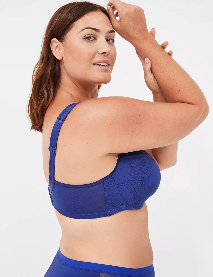 Blue Lane Bryant Lightly Lined Full Coverage with Lace Overlay Women Bralettes | ANU555DN