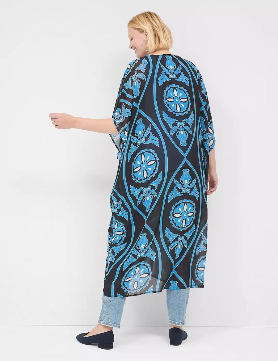 Blue Lane Bryant Maxi Chiffon Overpiece Women Robe | EWS8352DE