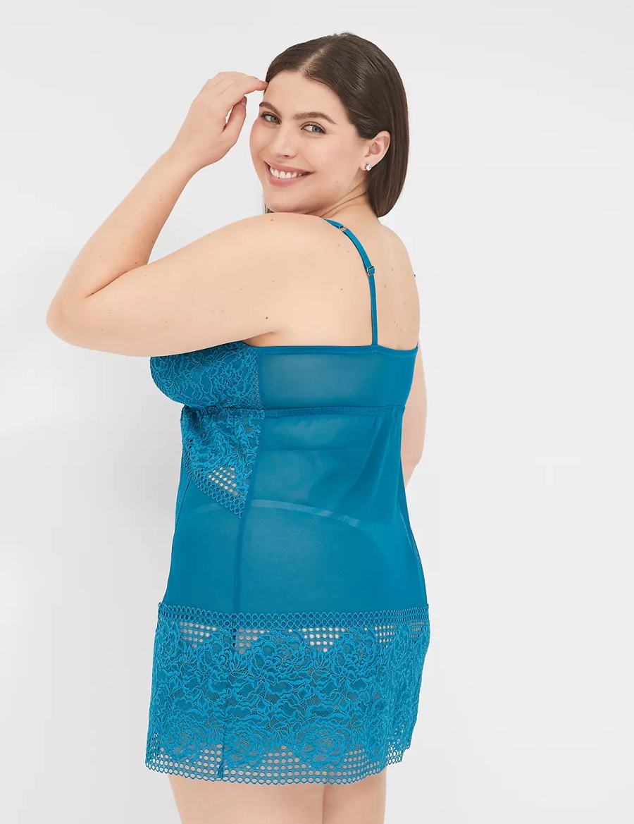 Blue Lane Bryant Mesh & Lace Slip Women Dress | SMW6182KN