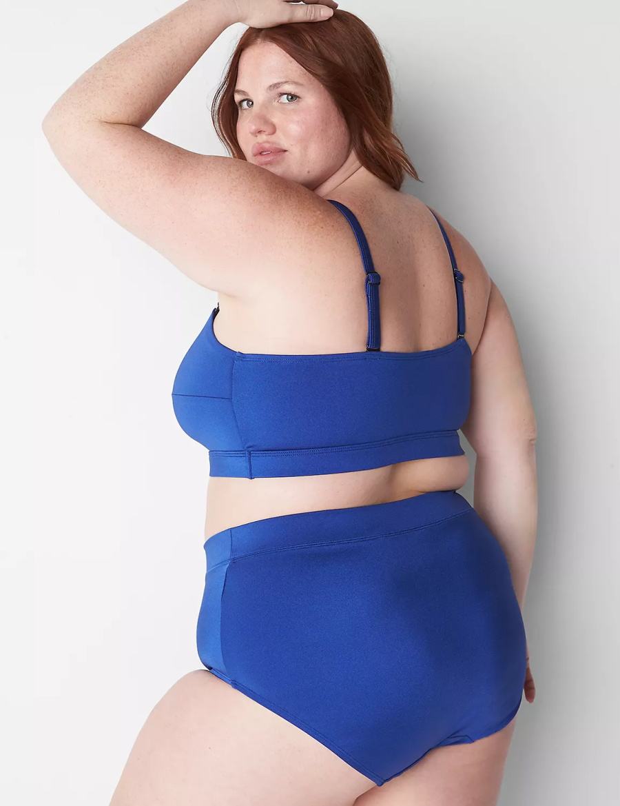 Blue Lane Bryant No-Wire Asymmetric Swim Women Bikini Top | BDX158VS