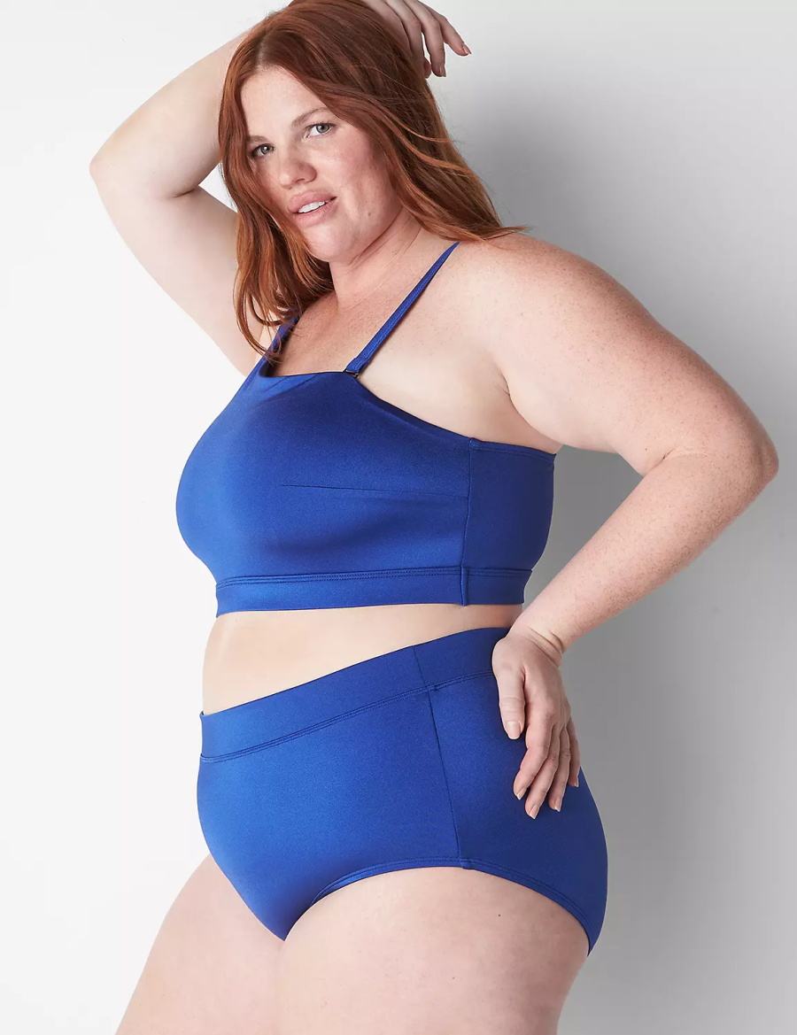 Blue Lane Bryant No-Wire Asymmetric Swim Women Bikini Top | BDX158VS