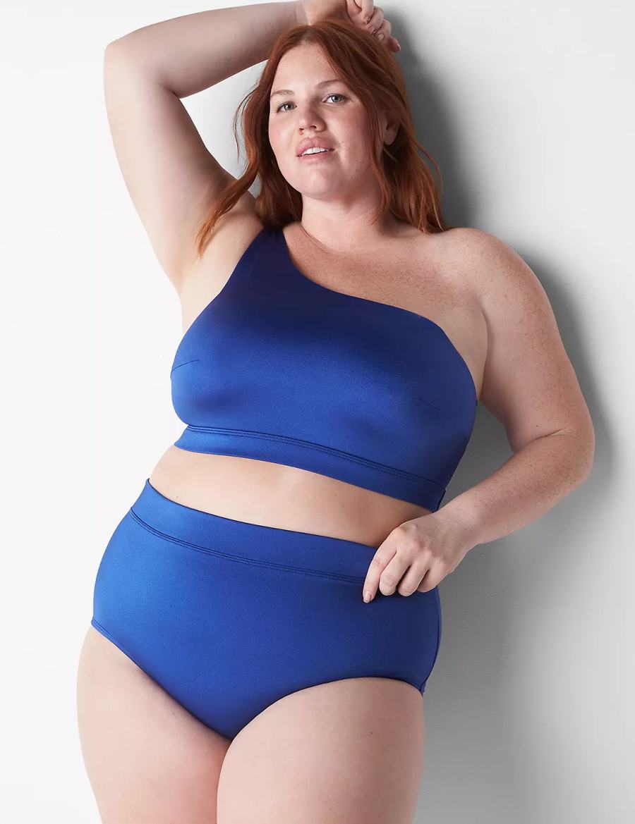 Blue Lane Bryant No-Wire Asymmetric Swim Women Bikini Top | BDX158VS