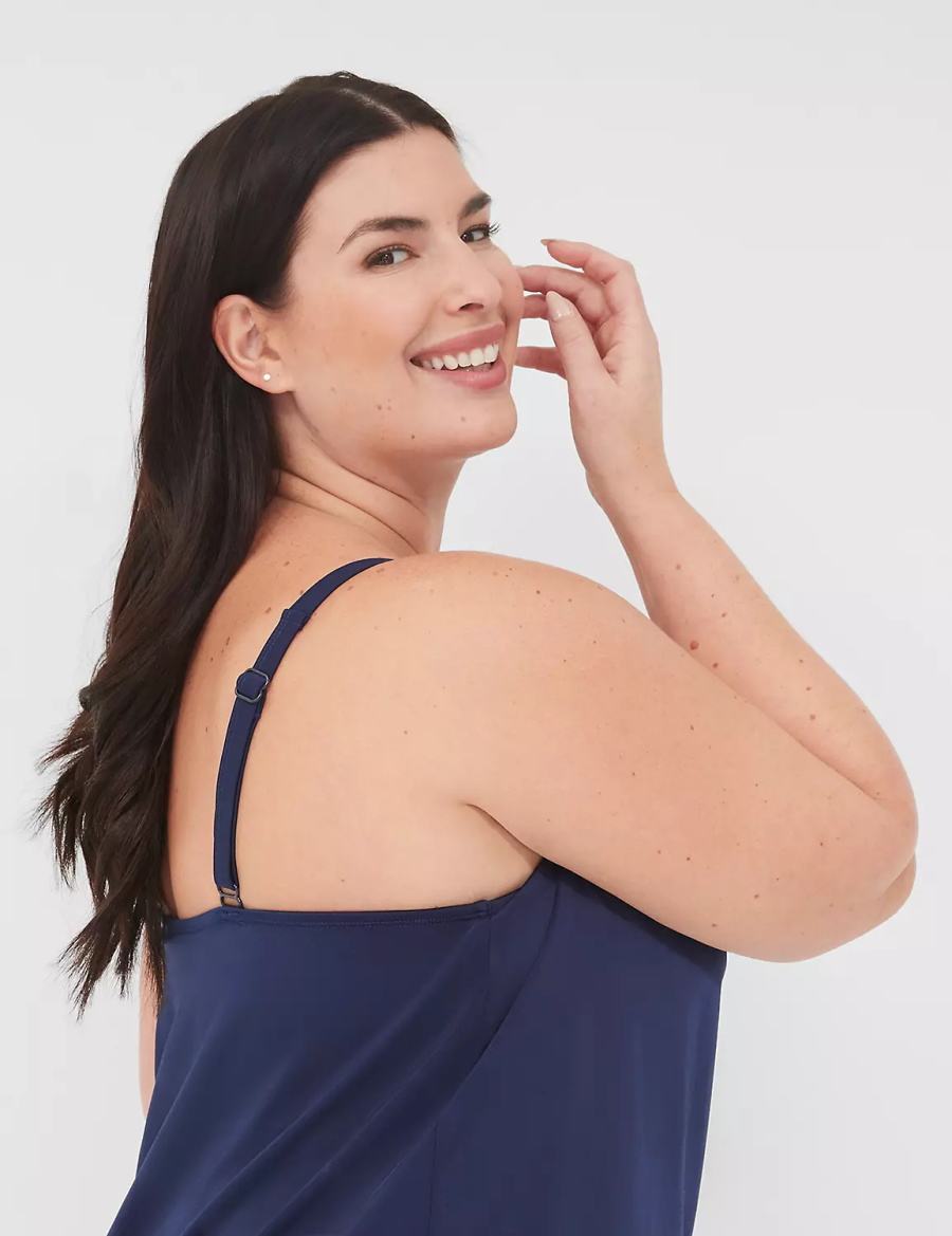 Blue Lane Bryant No-Wire Blouson Tankini Women Bikini Top | ZNV3361BS