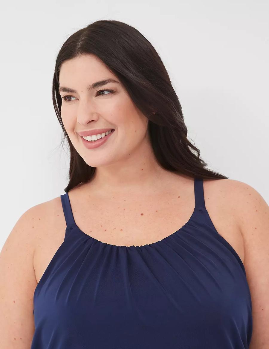 Blue Lane Bryant No-Wire Blouson Tankini Women Bikini Top | ZNV3361BS