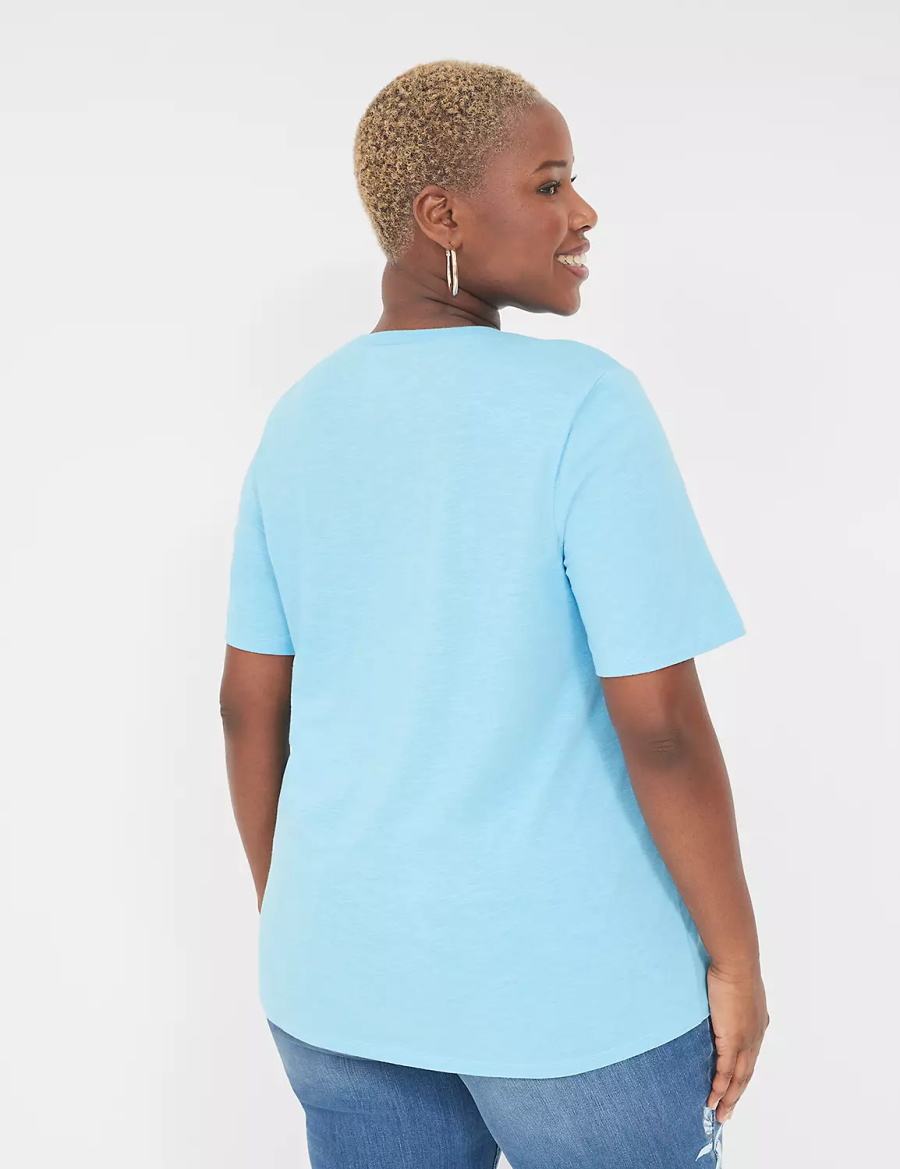 Blue Lane Bryant Perfect Sleeve Crew-Neck Tee Women T Shirts | LKP268UJ