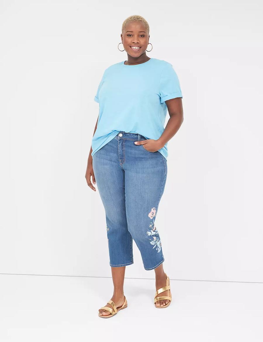 Blue Lane Bryant Perfect Sleeve Crew-Neck Tee Women T Shirts | LKP268UJ