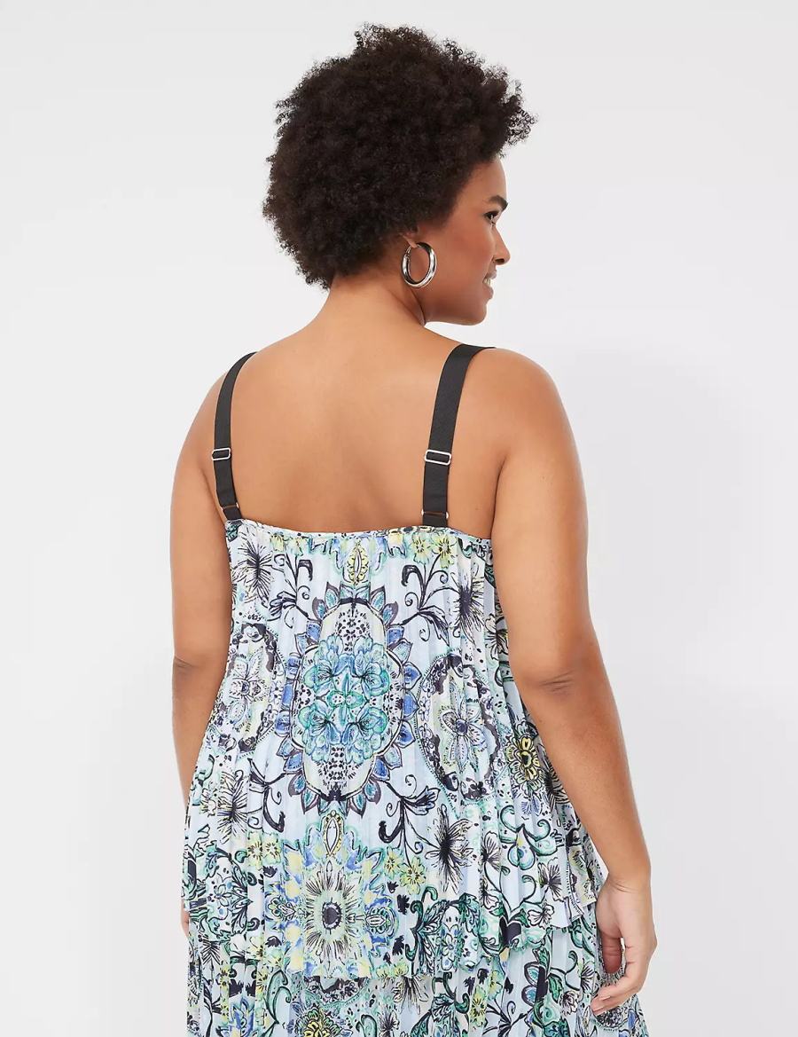 Blue Lane Bryant Pleated Grosgrain-Strap Cami Women Tank Top | ZHE9288HX