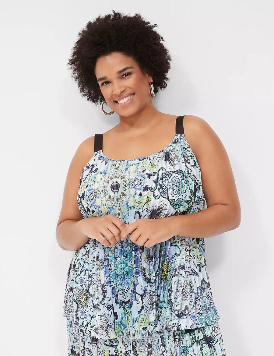 Blue Lane Bryant Pleated Grosgrain-Strap Cami Women Tank Top | ZHE9288HX