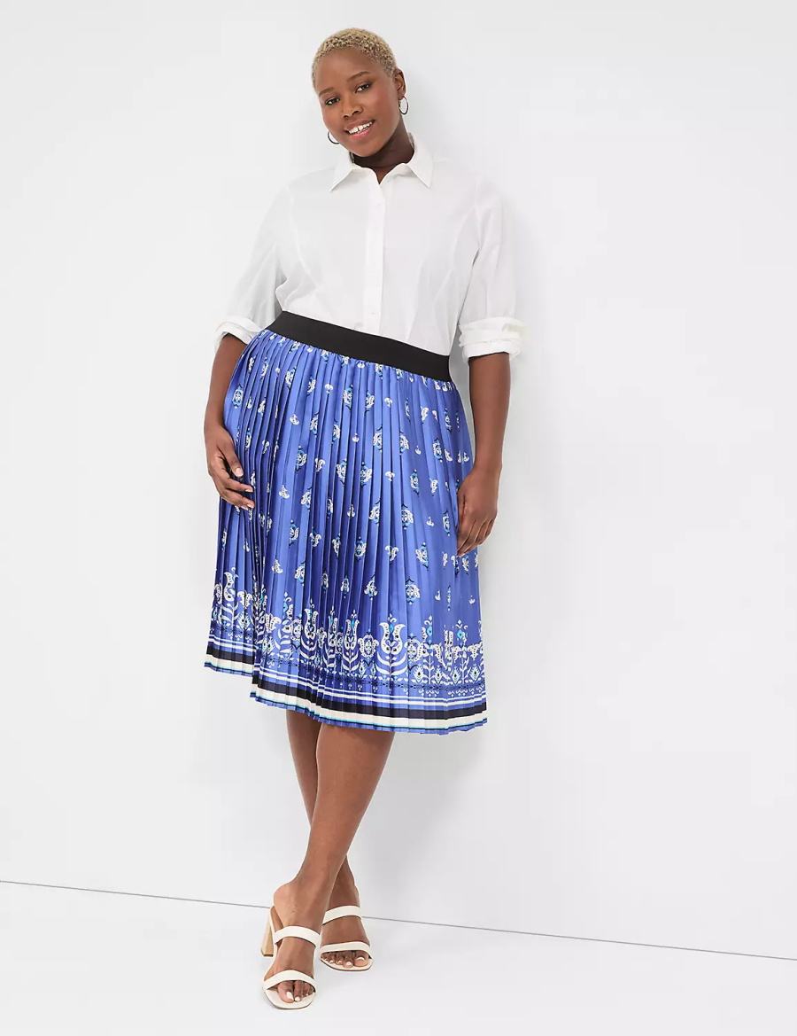 Blue Lane Bryant Pleated Women Skirts | WGM9695WR