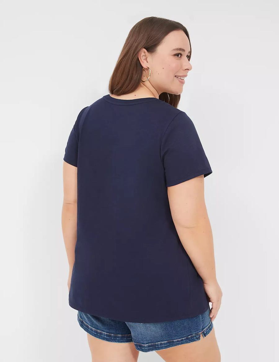 Blue Lane Bryant Pride Embroidered Rainbow Love Graphic Tee Women T Shirts | JCE7392FE