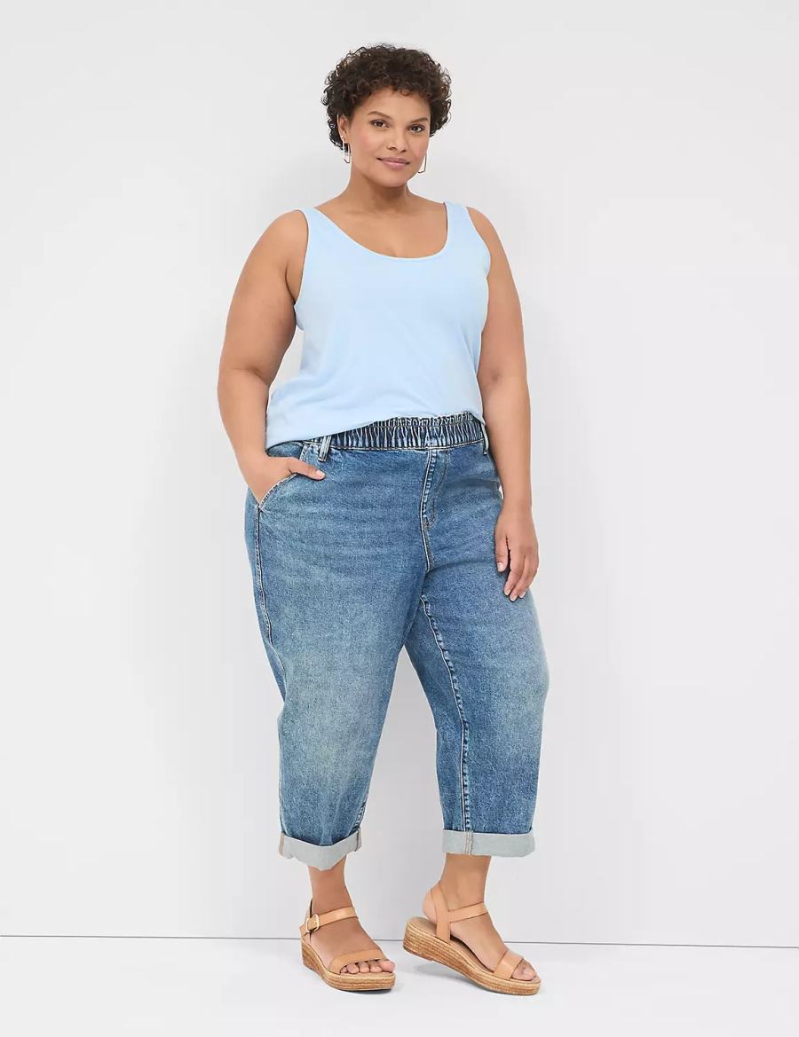 Blue Lane Bryant Pull-On Fit Boyfriend Women Jeans | EOO798AW