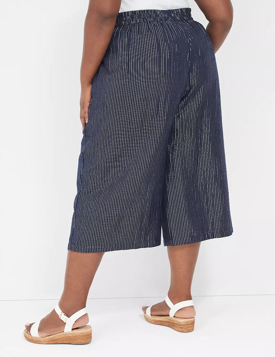 Blue Lane Bryant Pull-On Lurex Gauze Crop Wide Leg Women Pants | KWM6444QW