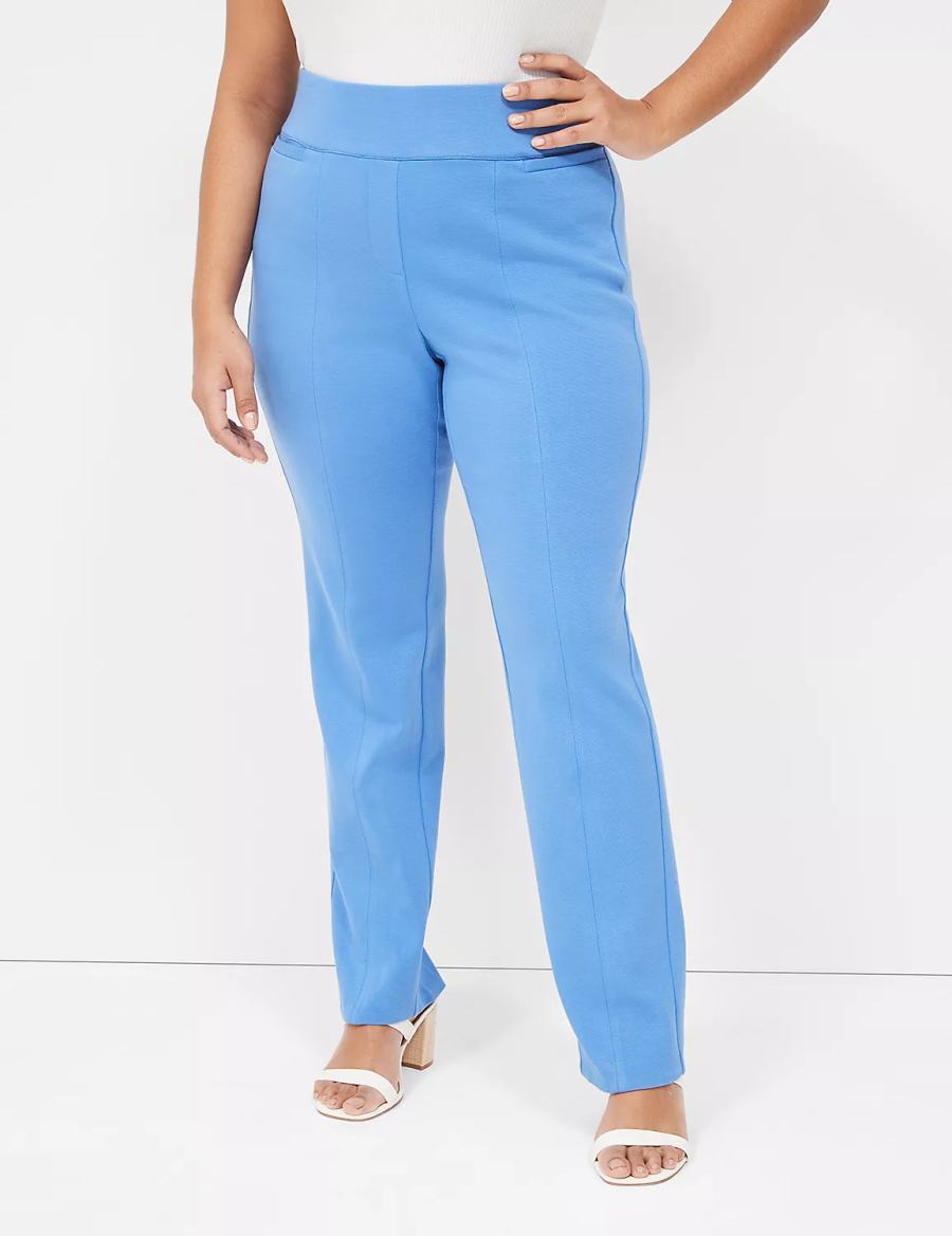 Blue Lane Bryant Pull-On Ottoman Ponte Straight Leg Women Pants | XPY4731JW