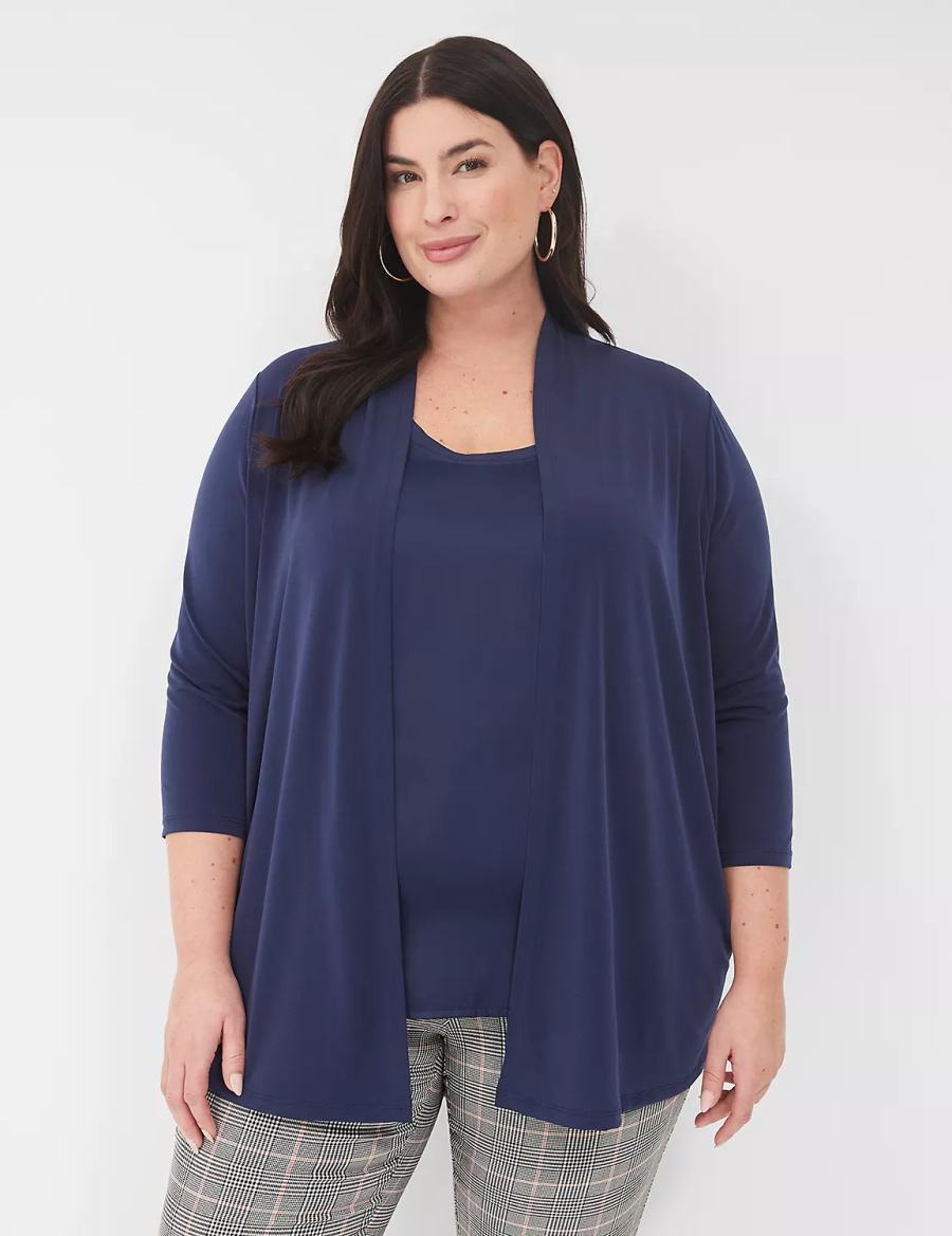 Blue Lane Bryant Relaxed 3/4-Sleeve Overpiece Women Robe | BPU1029NS