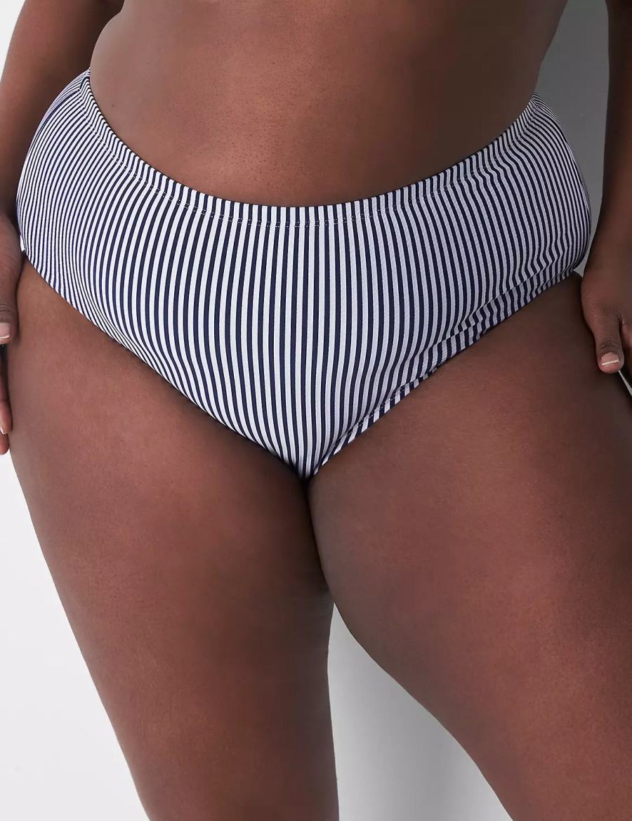 Blue Lane Bryant Seersucker Swim Women Briefs | CBB9227AR