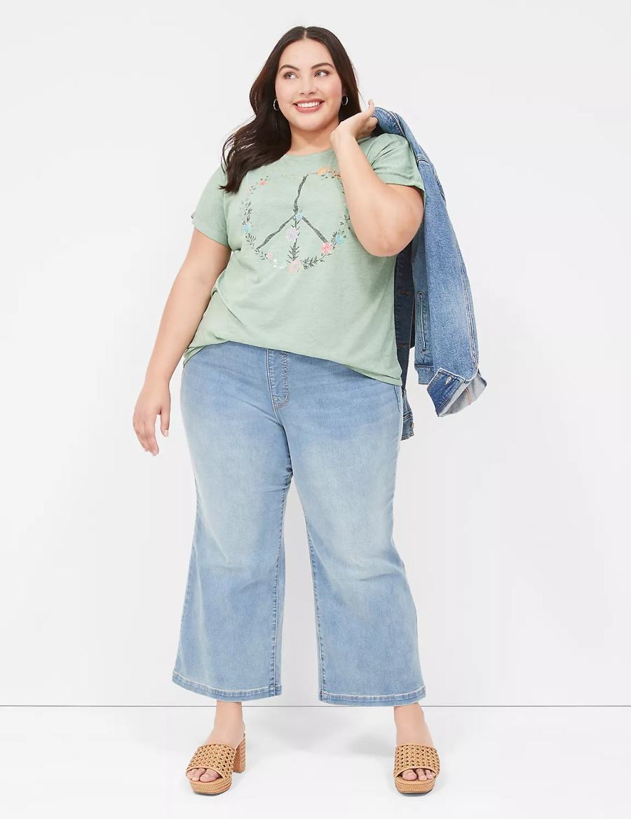 Blue Lane Bryant Seven7 Pull-On Weekender Cropped Women Jeans | WYM8772EE